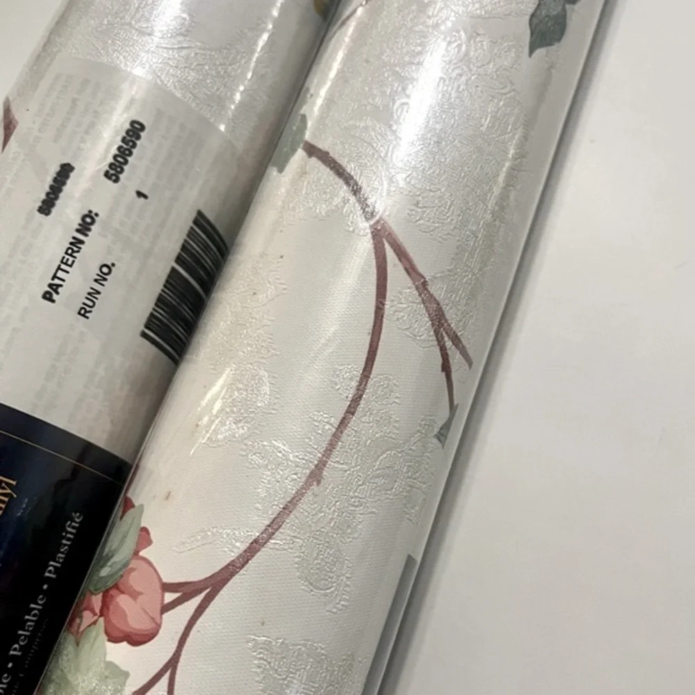 New Village Floral Texture Prepaste/Wash/Peel Vinyl Double Rolls Wallpaper Set